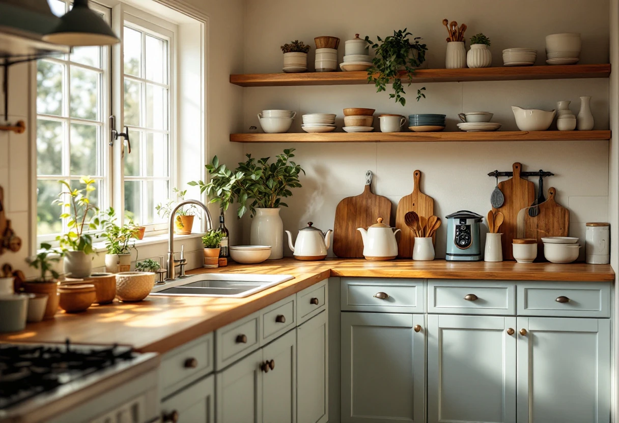 Cozy midwestern kitchen with afternoon light